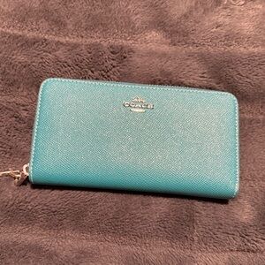 Coach Turquoise Zip Wallet
